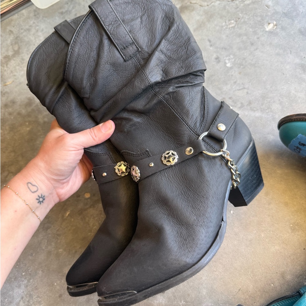 Dingo Black Leather Boots womens
